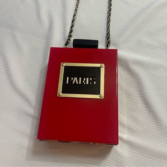 Candy Apple Red Paris Shoulder Bag Purse Handbag - Picture 2 of 12